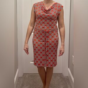 Banana Republic Red and White Geometric Dress